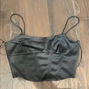 Jason Wu Black Satin corset top